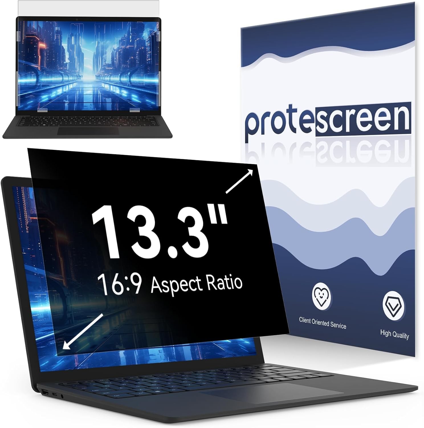 13.3 Inch Privacy Screen for Laptops – Anti-Glare Filter for Lenovo, HP, Dell, A