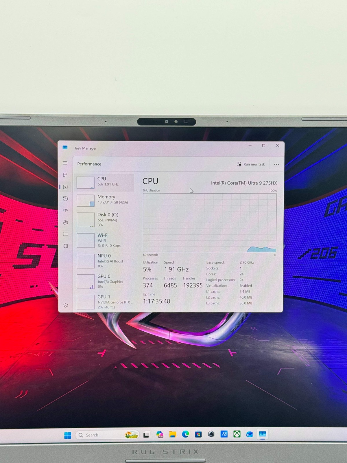 ASUS ROG Strix G16 Gaming Laptop i9 Ultra 275HX RTX 5070 32GB RAM 1TB NVMe