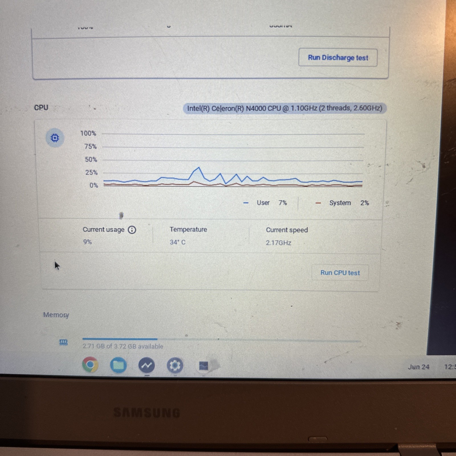 SAMSUNG XE310XBA Chromebook 4 11.6″ Intel N4000 4GB RAM No Charger! (B)