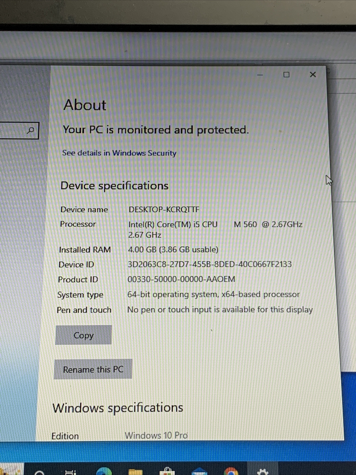 Dell Latitude E4310 – i5 M560/ 4GB RAM/120GB HDD/Windows 10 NO HHD COVER SEE PIC
