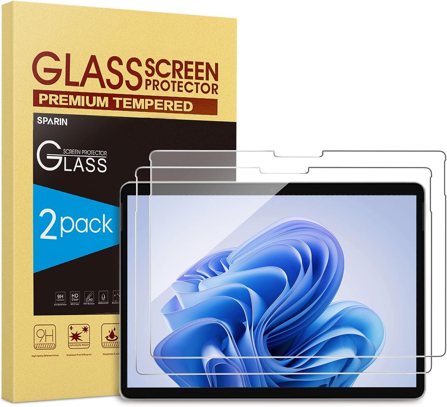 Tempered Glass Screen Protector for Microsoft Surface Pro 11/9/10/8/X/12 [2 Pack