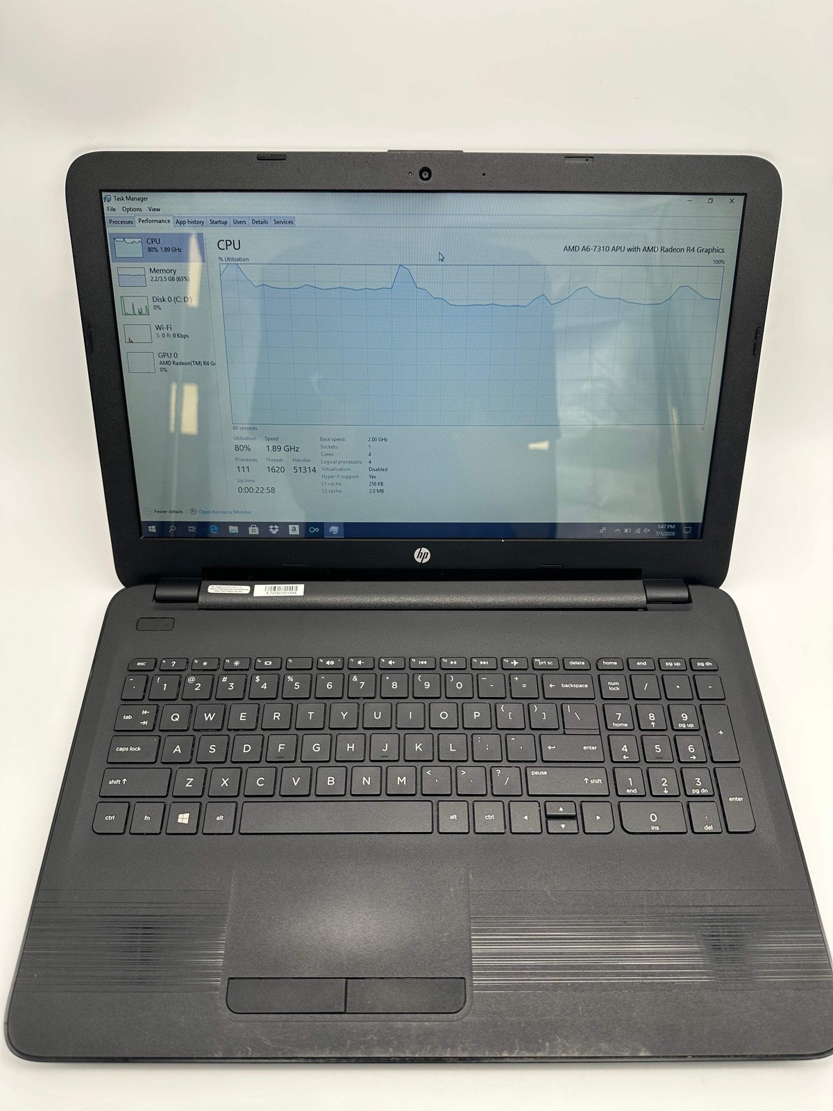 HP 15-ba009dx 15-inch Laptop AMD A6 4GB RAM 16GB Black