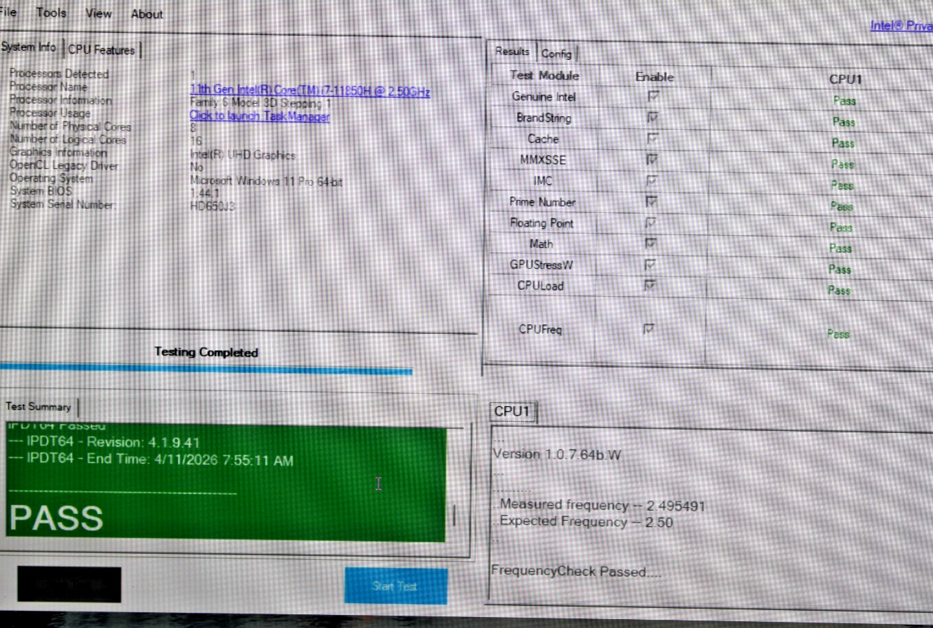 DELL PRECISION 7560 INTEL i7-11850H @ 2.50GHz 16 GB RAM SSD 512 GB WIN 11 PRO.