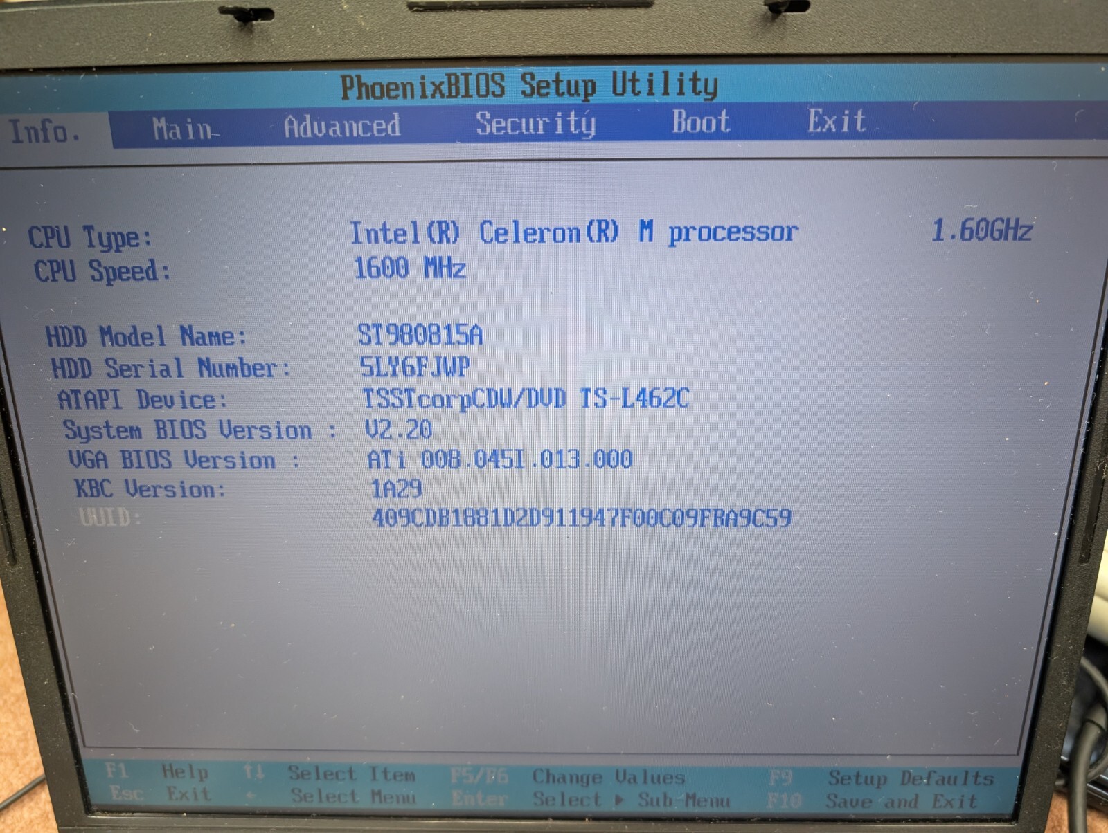 Toshiba Satellite L25-S121 – Celeron M 1.60GHz – ATI – 80GB HDD – XP – READ DESC