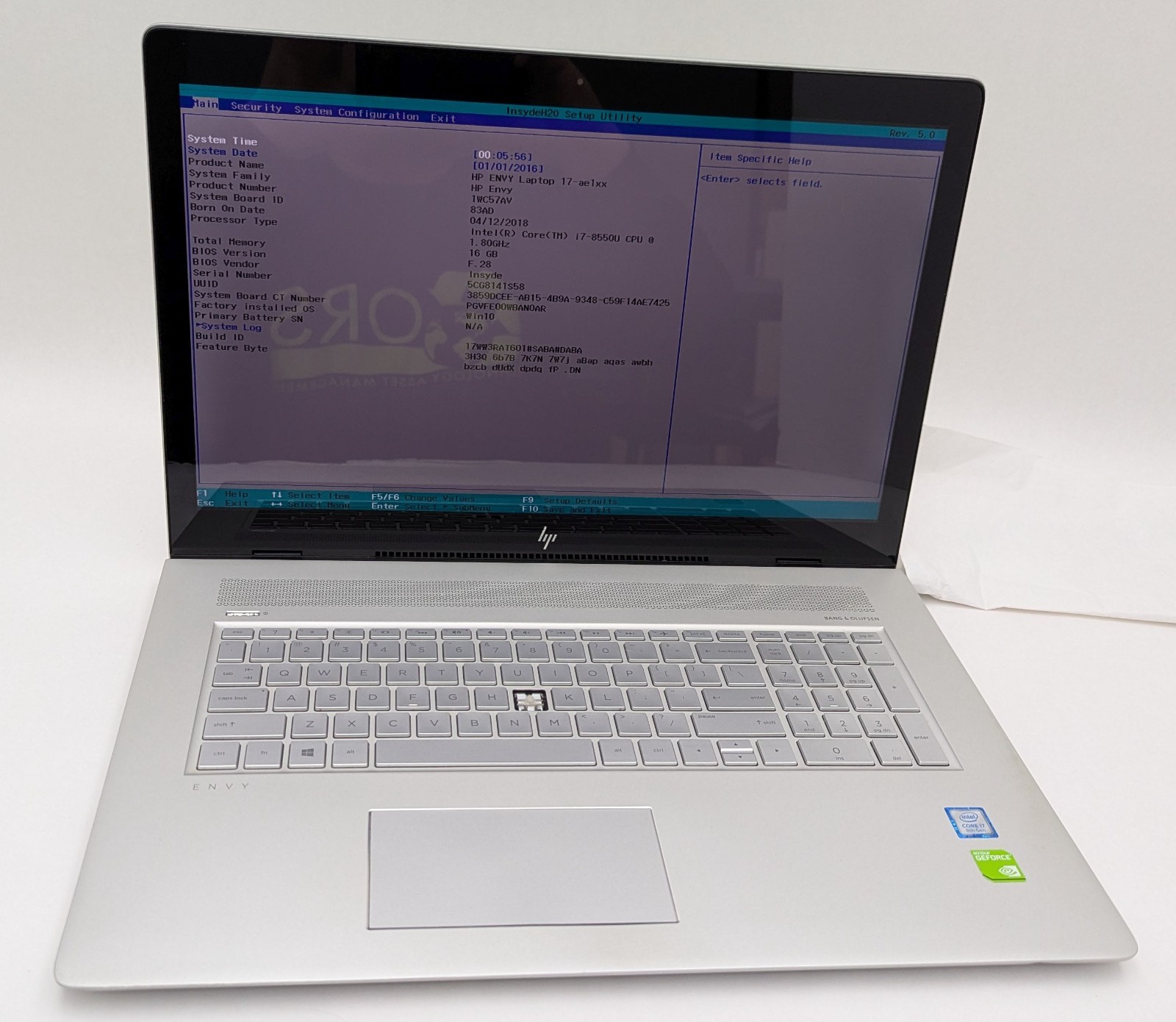 Incomplete HP ENVY 17T-AE100 17.3″ Laptop i7-8550U 1.80GHz 16GB RAM MX150 *READ*