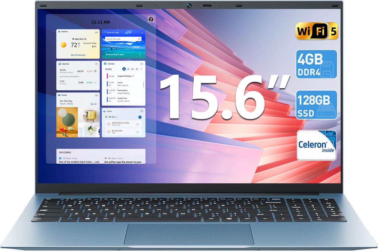 2026 SGIN Portable Laptop 15.6″ Intel Celeron 4GB RAM 128GB SSD Windows 11 HDMI