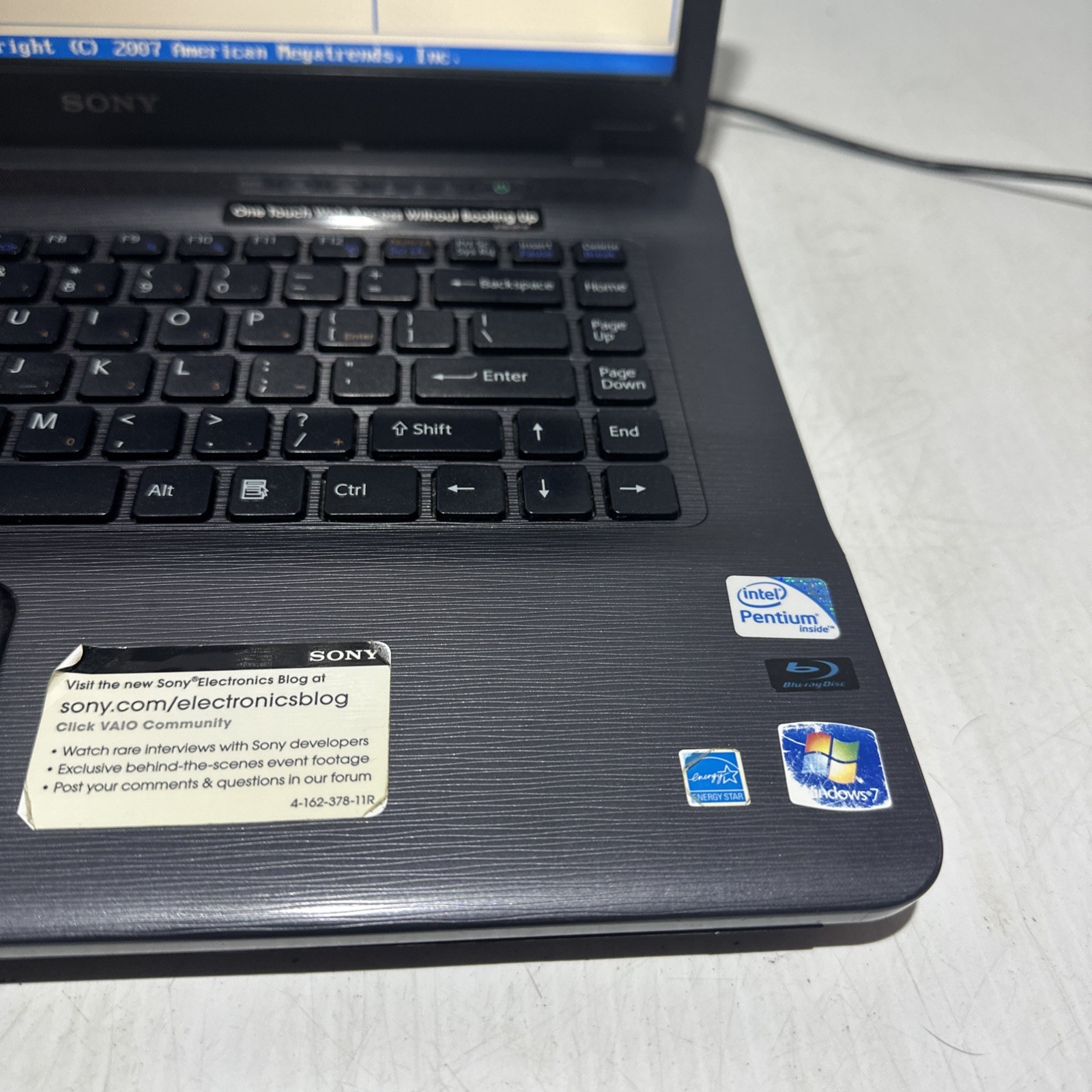 Sony Vaio VGN-NW238F Intel Pentium 8gb Ram No Drives Boots Bios