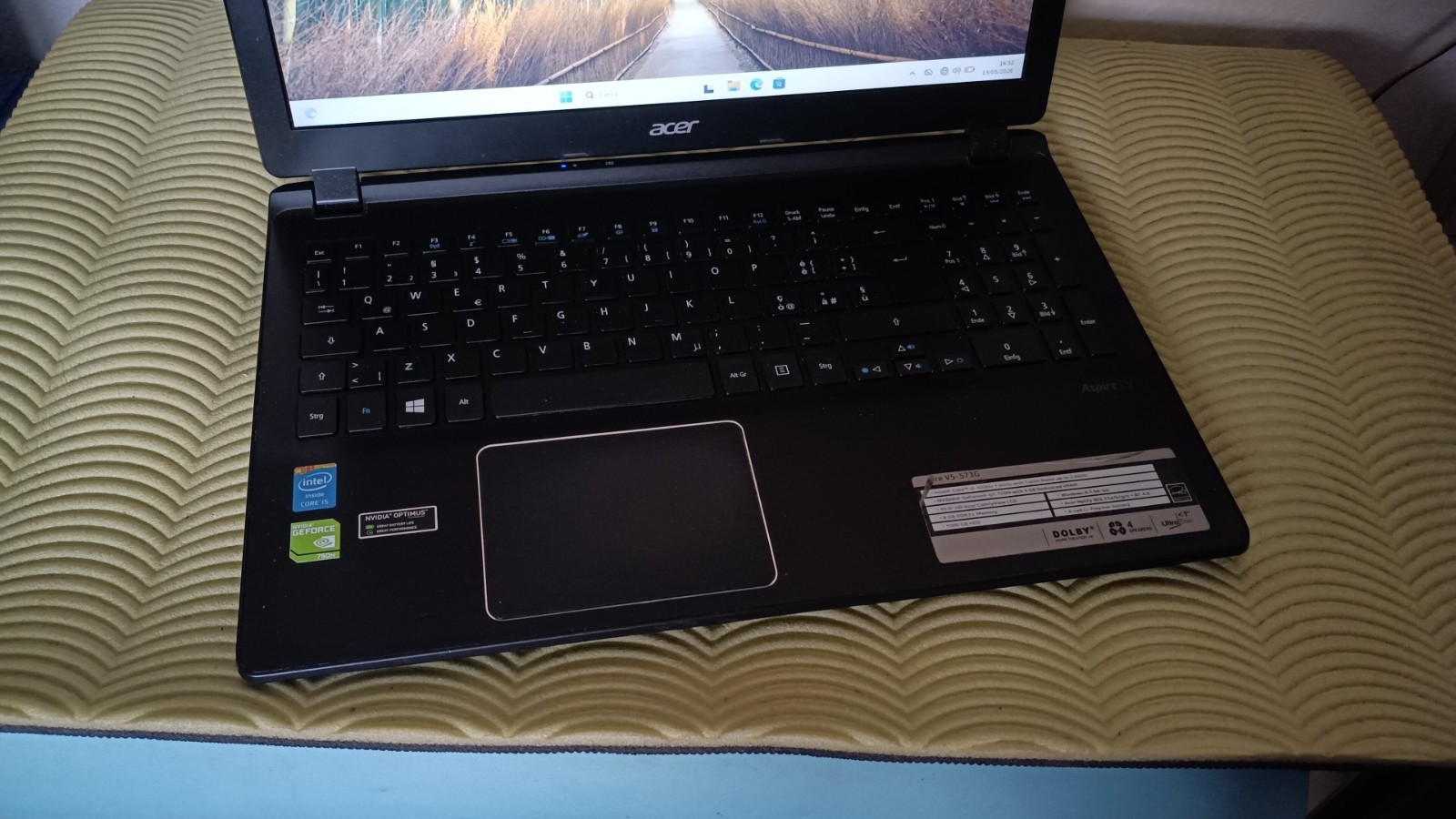 GAMING ACER ASPIRE V5-573G I5-4200U 8GB 256GB SSD NVIDIA 750M 4GB 15.6″