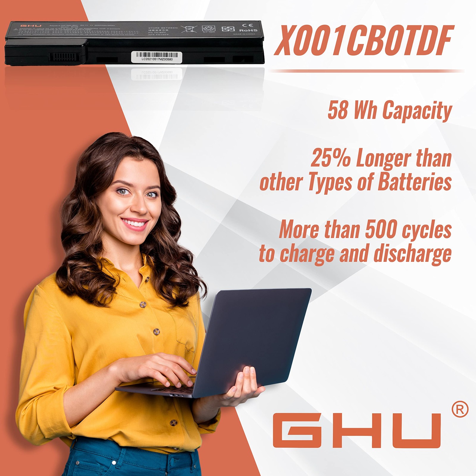 GHU New Laptop Battery 58 WH Replacement for CC06 CC06xl QK642AA 628666-001 6286