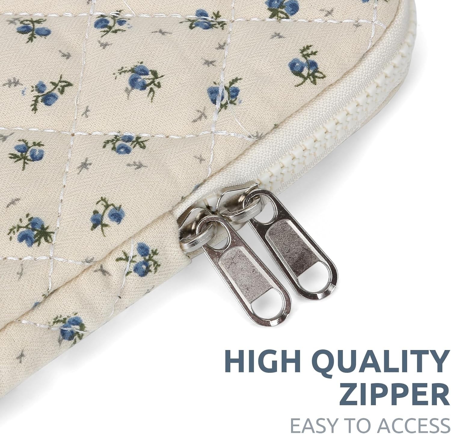 Puffy Laptop Sleeve 13 Inch Cute Quilted Laptop Protective Case Padded Floral
