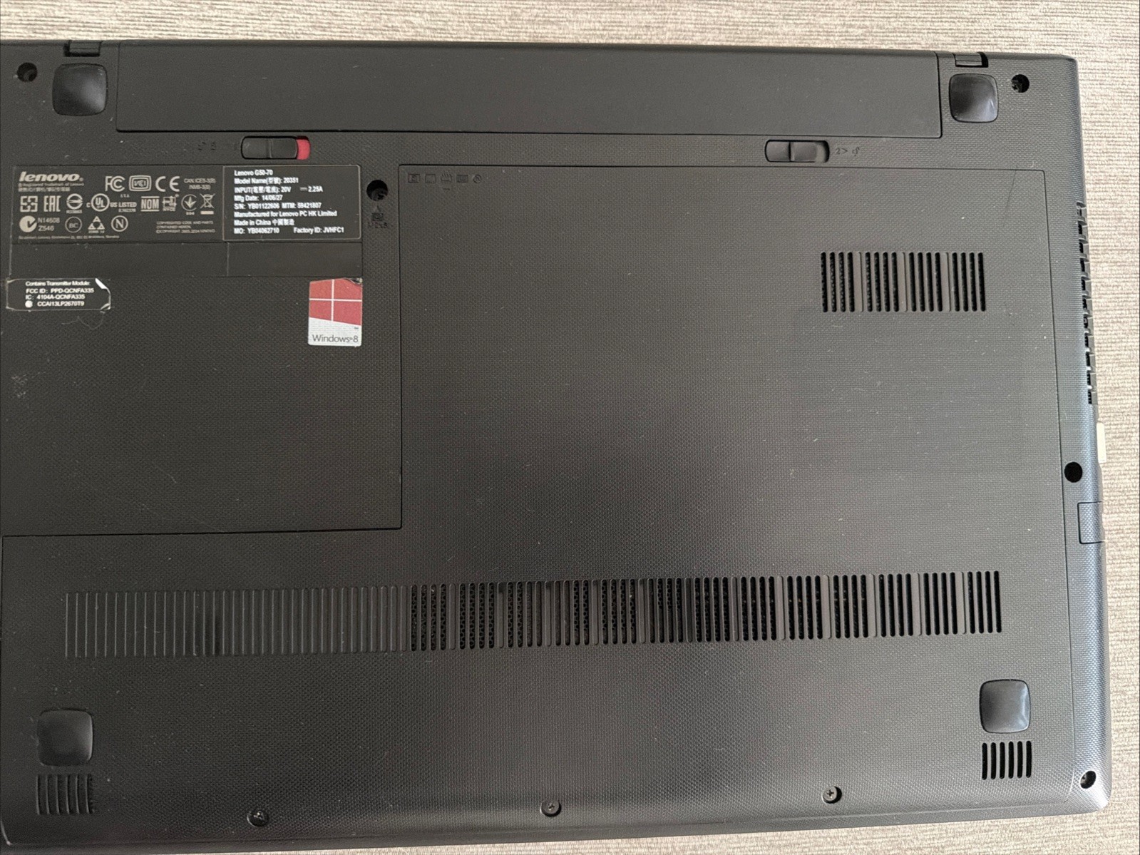 LENOVO G50-70 – FOR PARTS/REPAIR – INTEL i3 – 6 GB RAM – NO HDD – READ DESCRIP