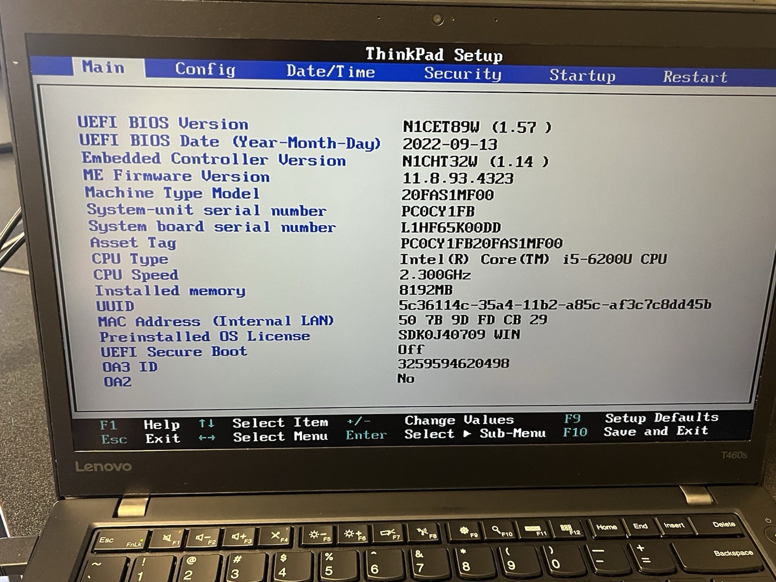 Lenovo ThinkPad T460s Core i5-6200U @ 2.30GHz 8GB RAM 256GB SSD #1