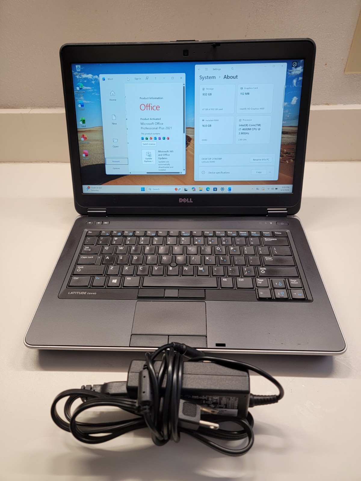Dell Latitude E6440 i7-4610M 16 GB RAM 1TB SSD Win 11 Pro Activated Office 2021