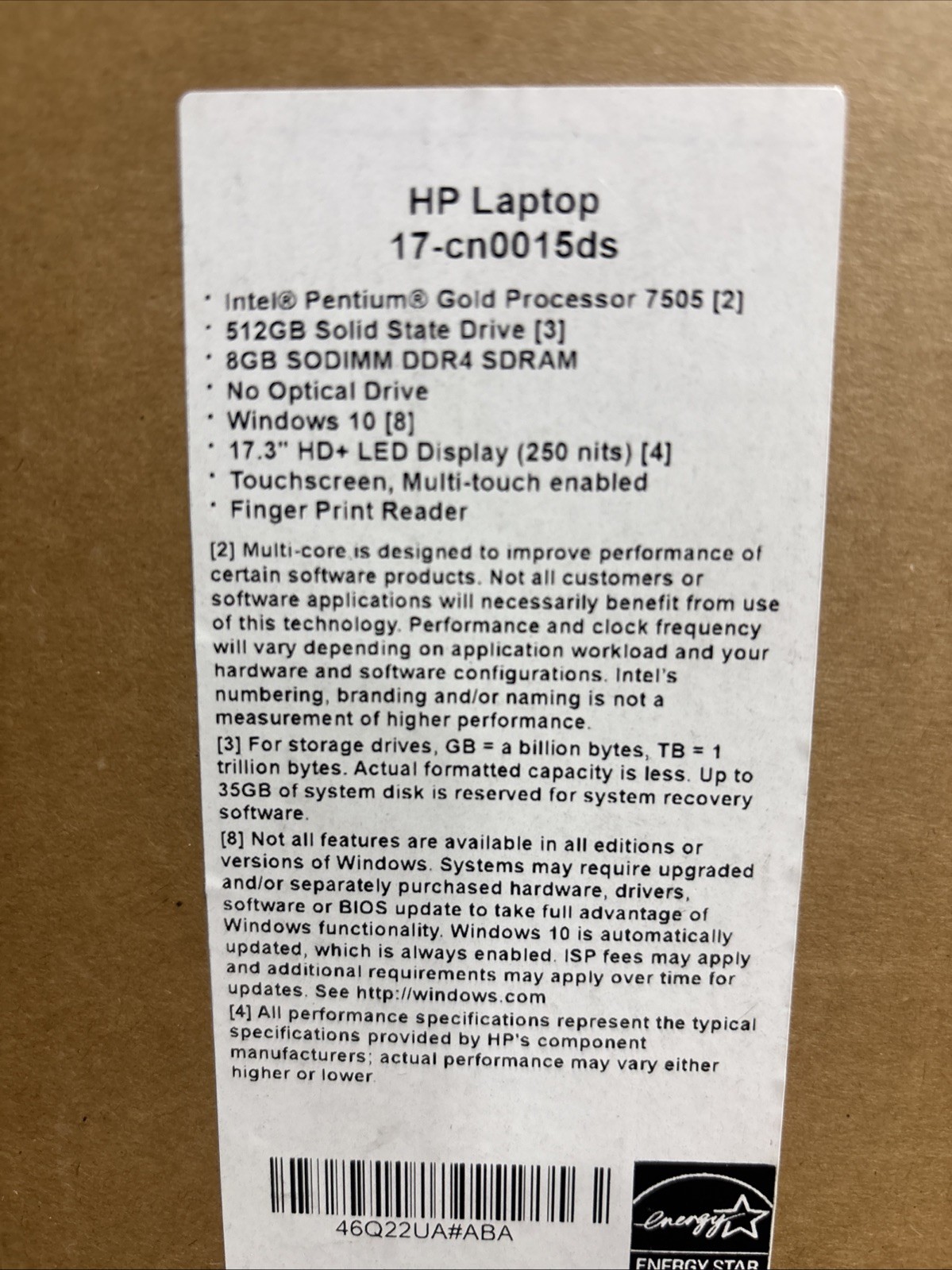 NEW – HP laptop 17-CN0015DS – FACTORY SEALED