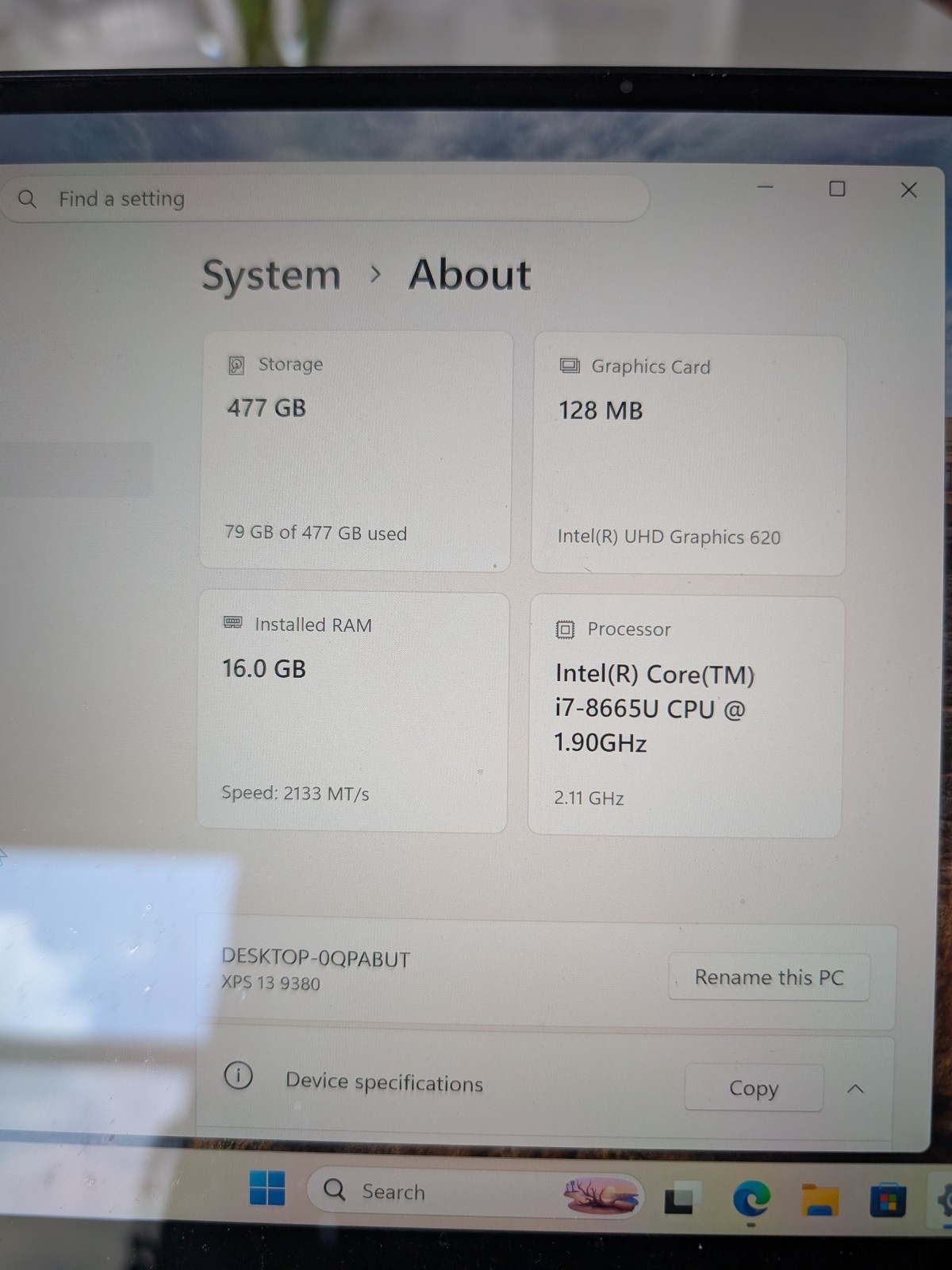 Dell XPS 13 9380 – I7 16GB RAM 512 SSD 4K InfinityEdge Touch Display