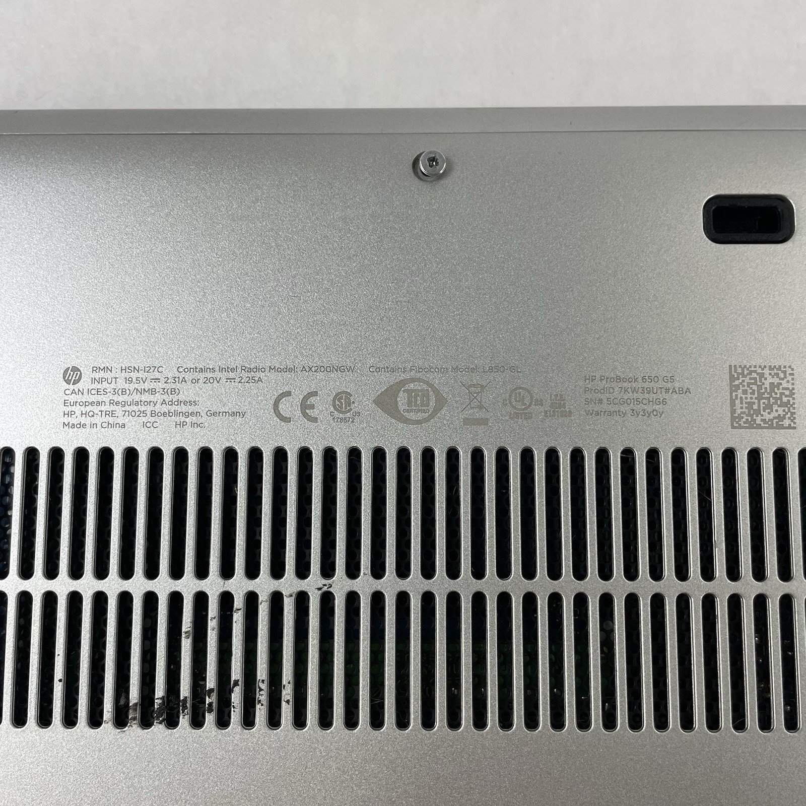 HP ProBook 650 G5 15.6″ i5-8265U 1.60 GHz 8 GB RAM No SSD/OS/AC – READ