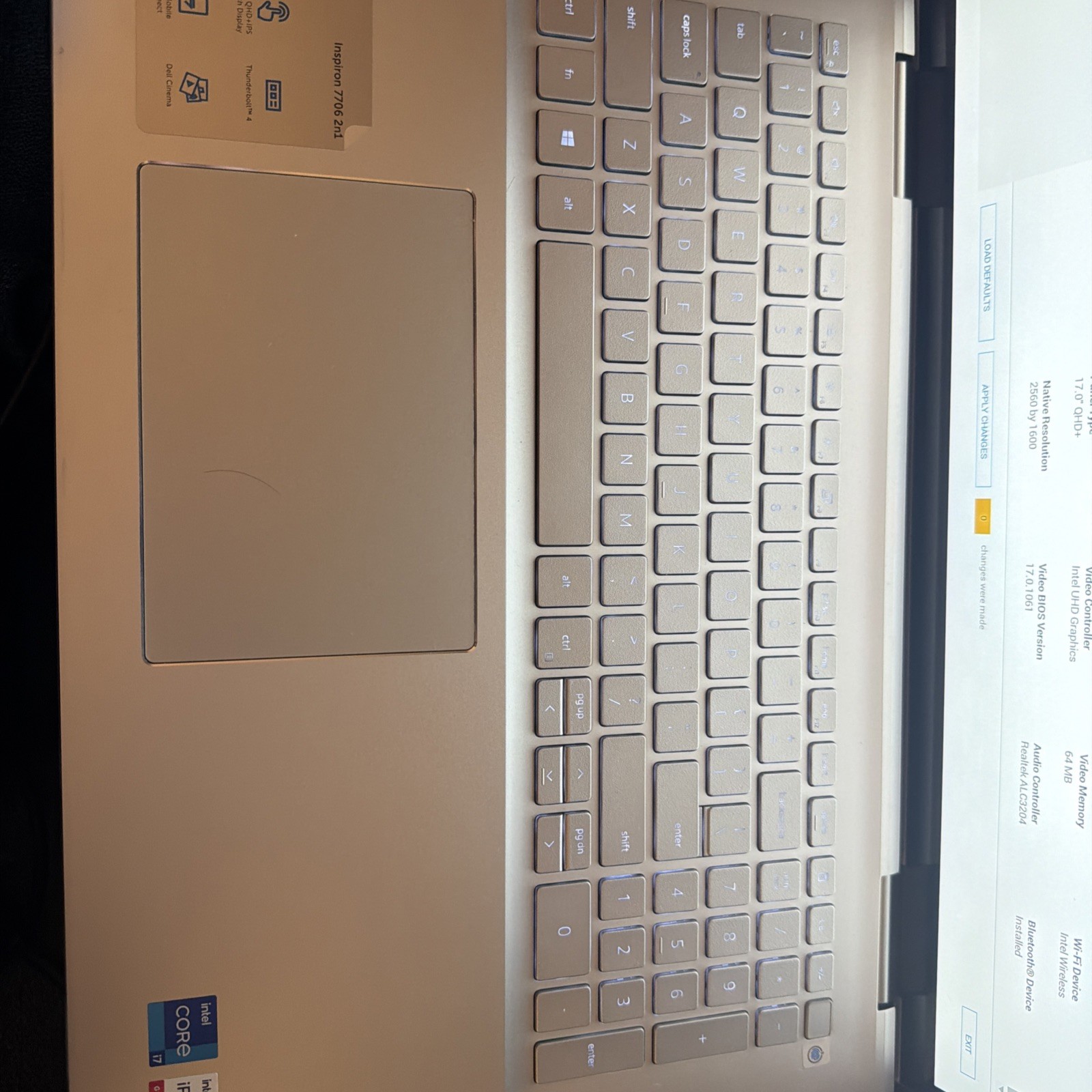 Dell Inspiron 7706 2-in-1 I7 2.8GHz QHD+ Touch Iris Display, 32GB RAM, 256GB SSD