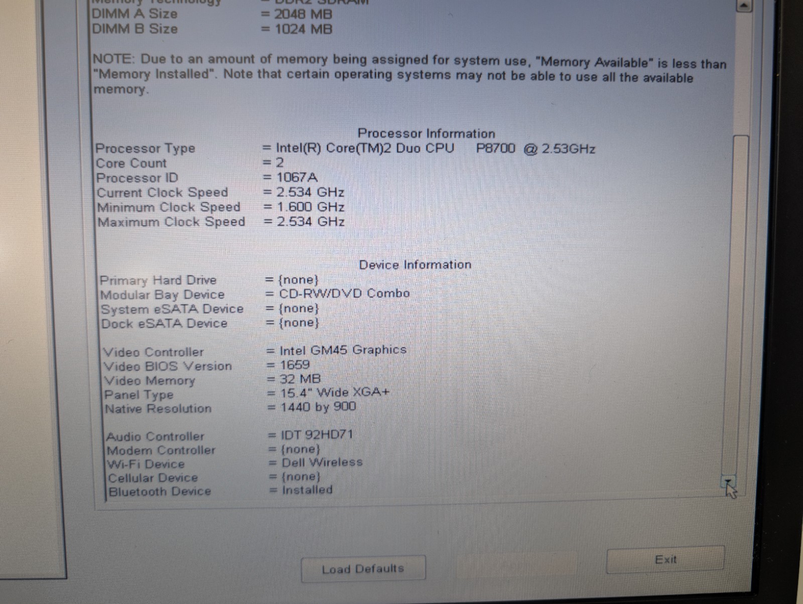 Dell Latitude E6500 Laptop Intel Core 2 Duo 3GB RAM No HDD, OS, Power Adapter