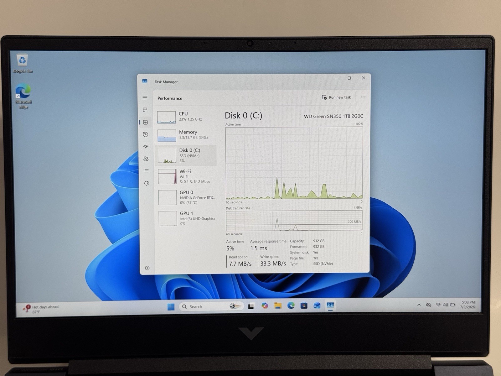 HP Victus Gaming Laptop 15 144Hz FHD i5-12450H 16GB RAM 1TB SSD RTX 3050
