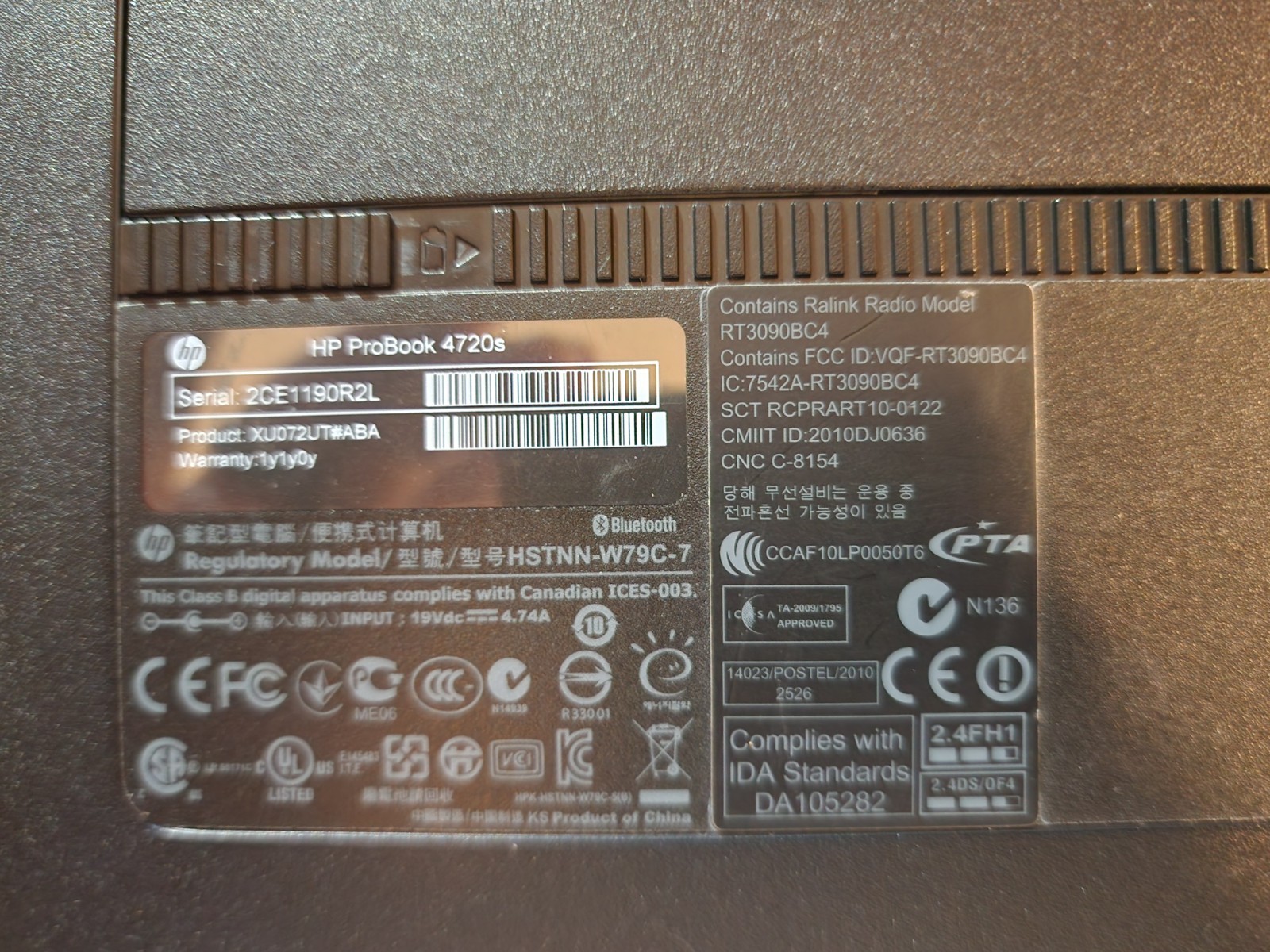 HP Probook 4720s Laptop RAM 8GB Core I5 No OS All Other Components Good 17.3″