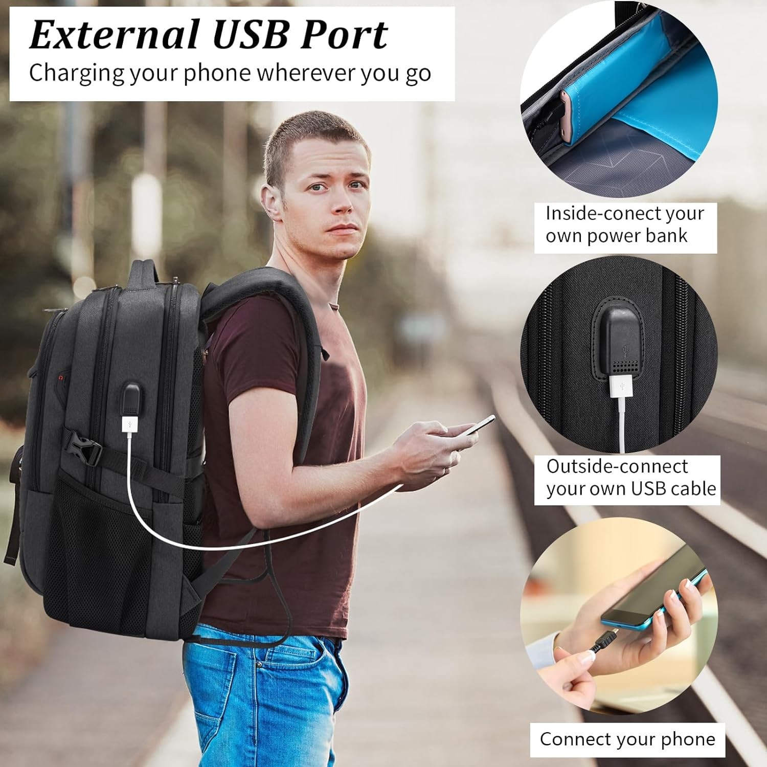 17 Inch Laptop Backpack for Travel Water Resistant College Backpack for Men/Wome