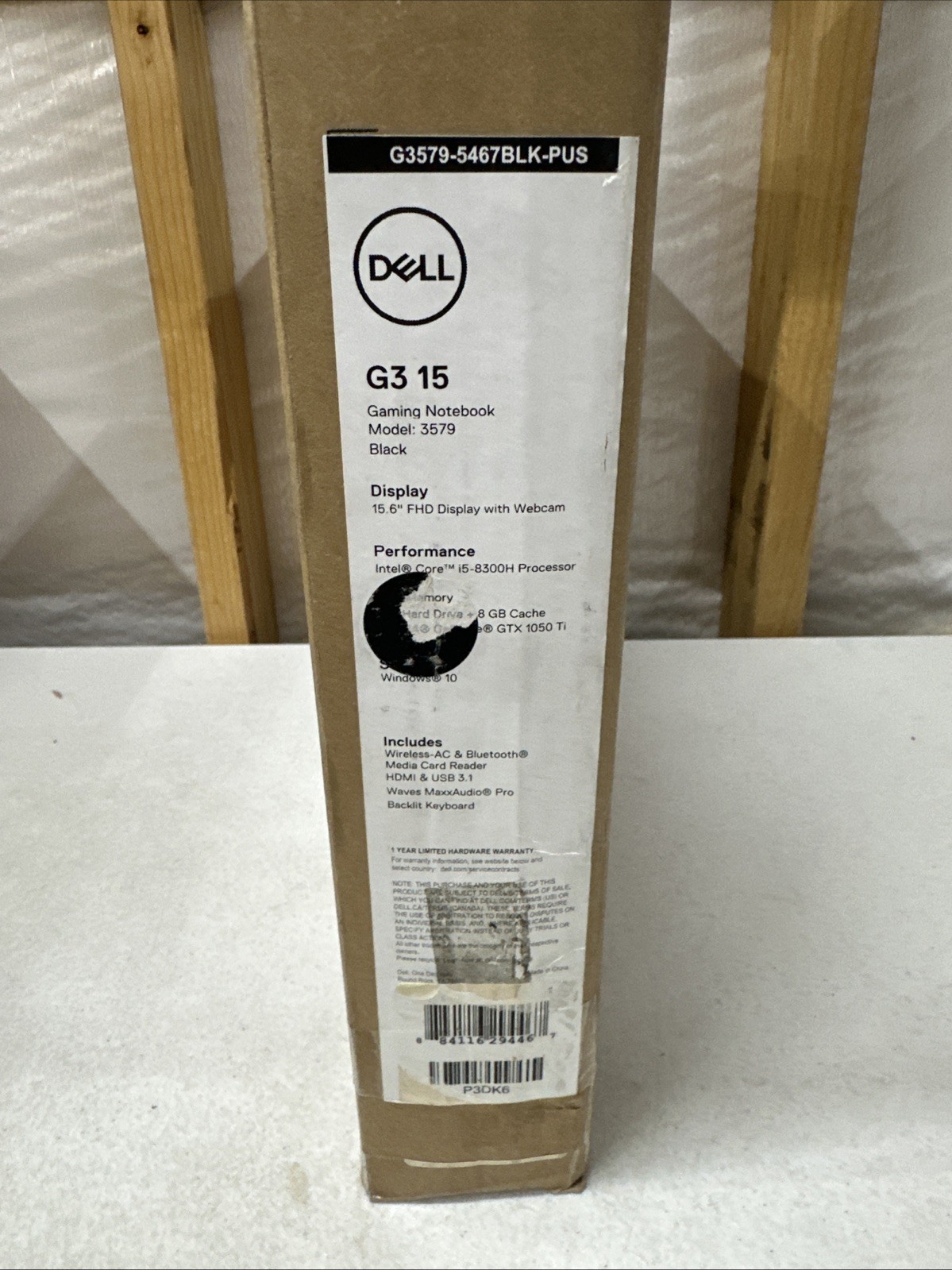 Dell G3 15 3579​ 15.6″ FHD Laptop/intel i5-8300H/8GB/16GB RAM/GTX 1050 Ti/Win10