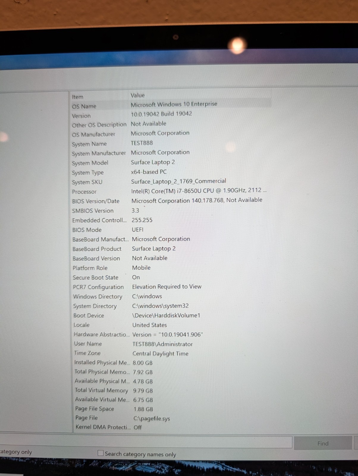 Microsoft Surface Laptop 2 1769 13.5″ Touch Core i5-8650U 8GB RAM 256GB SSD
