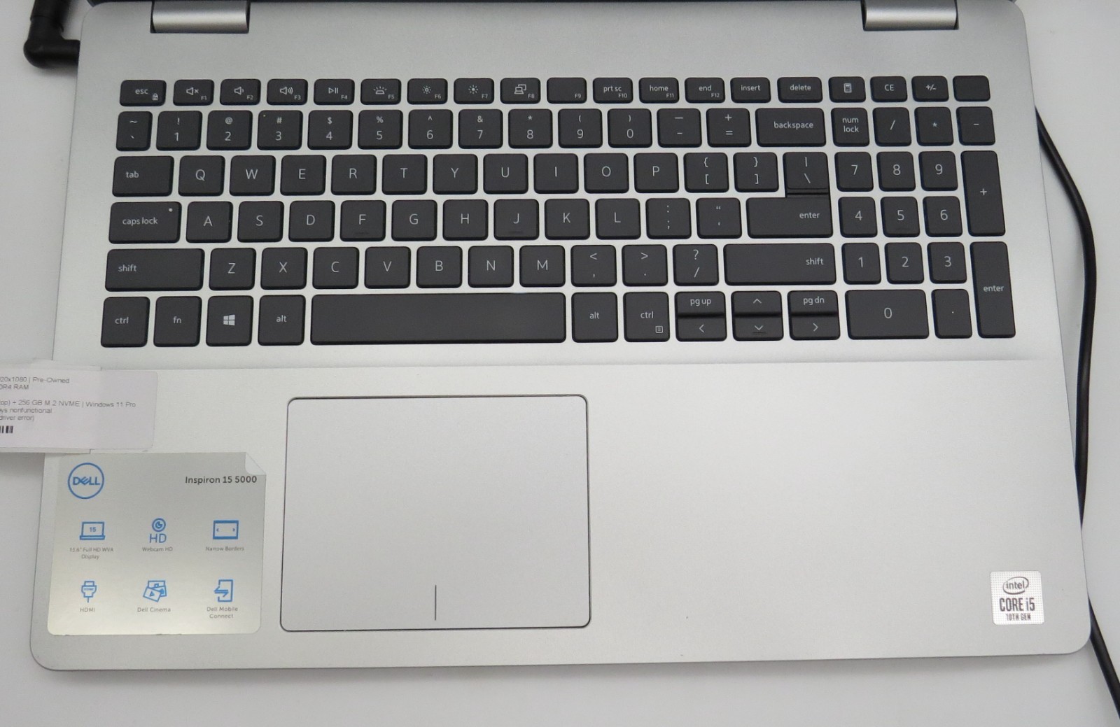 Dell Inspiron 5593-i5-1035G1@1.0GHz-8GB RAM-480GB 2.5+256GB M.2-WIN11PRO *READ*