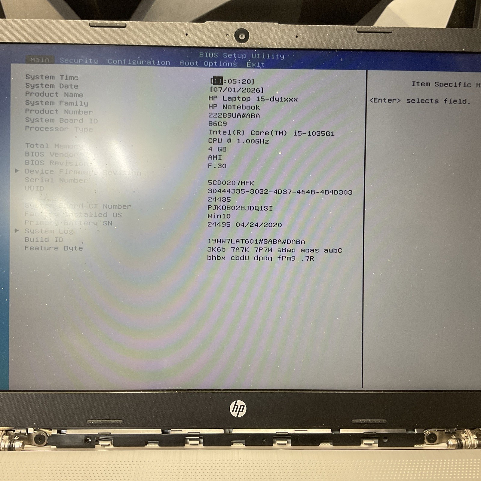HP Laptop 15 / i5 10th Gen / BIOS Unlocked / No RAM / No SSD / M20