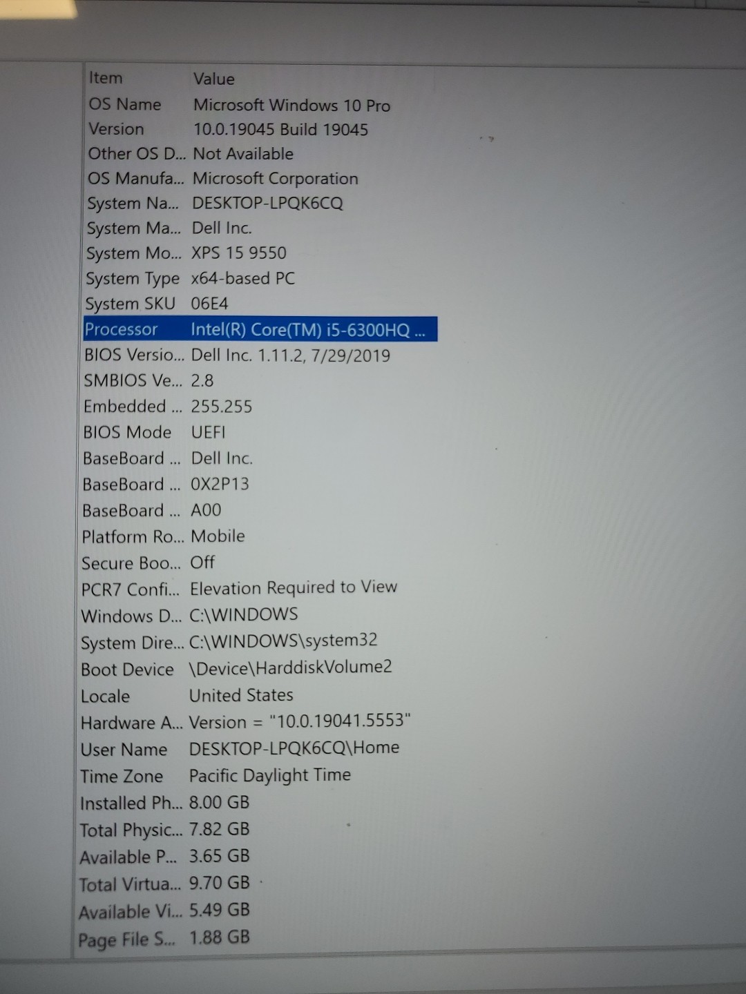 Dell XPS 15 9550 i5-6300HQ 2.30GHz 8GB RAM 1TB Touchscreen Win 10 PRO.