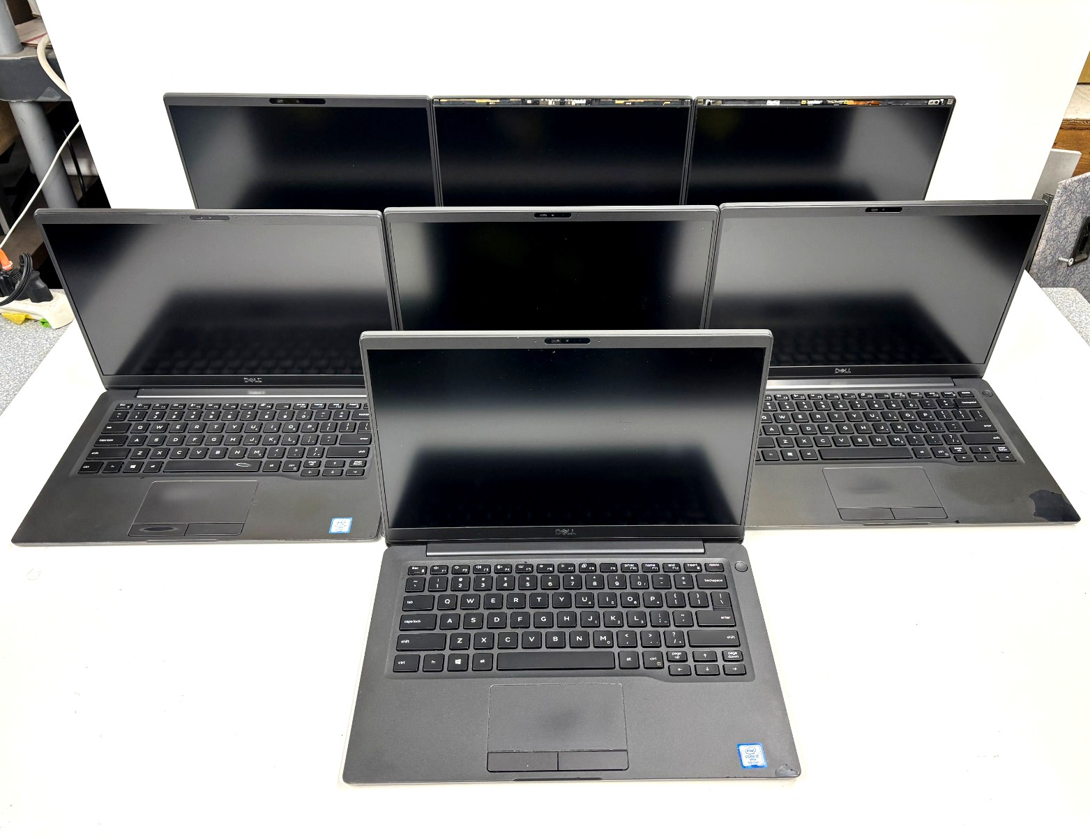 Lot (7) Dell Latitude 7400 14″ i7-8665U, 1.90GHz, NO HDD NO RAM NO BATTERY PARTS