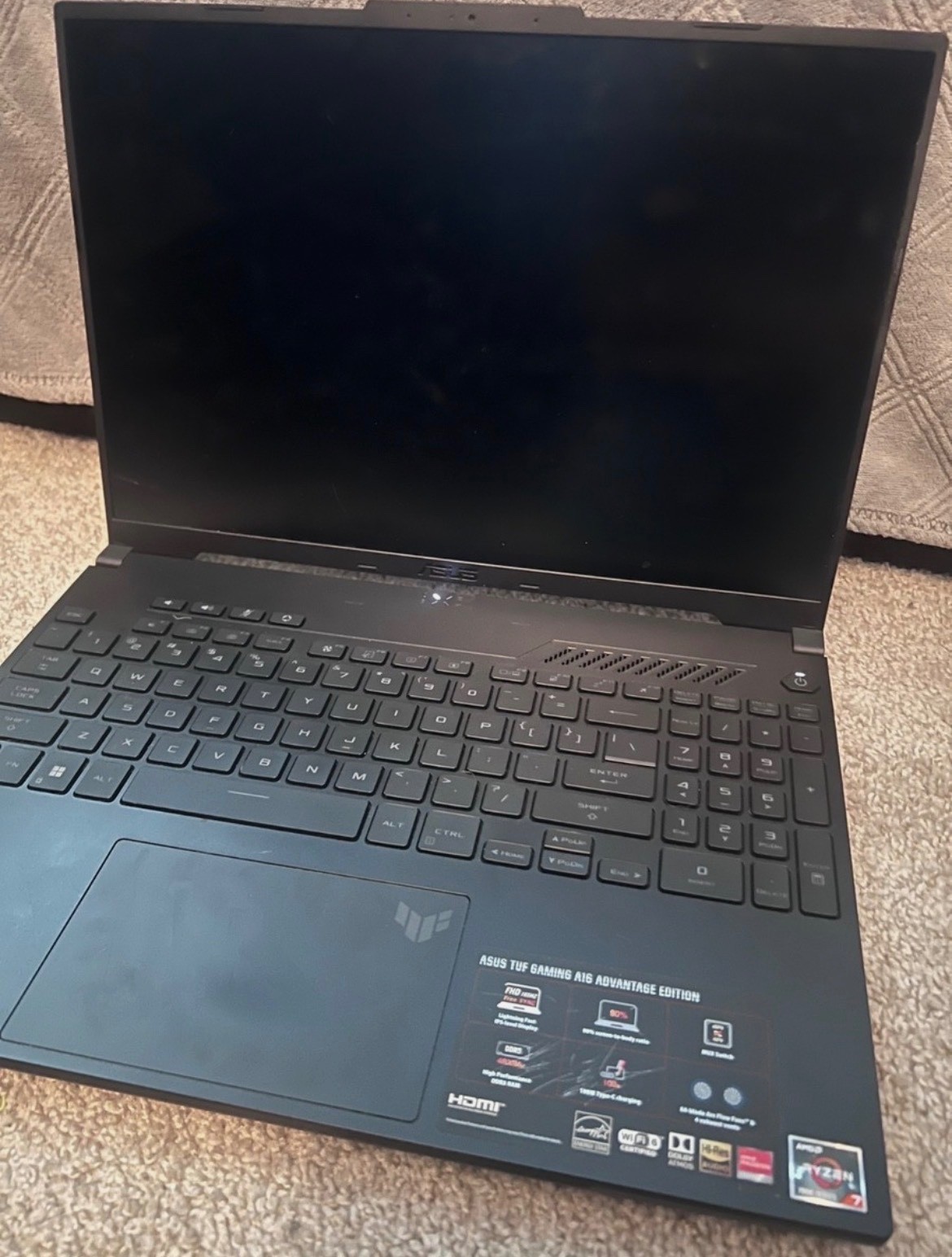 ASUS TUF Gaming A16 16 in Laptop FA617NT (16gb RAM, 500gb SSD, AMD Ryzen 7 7735)