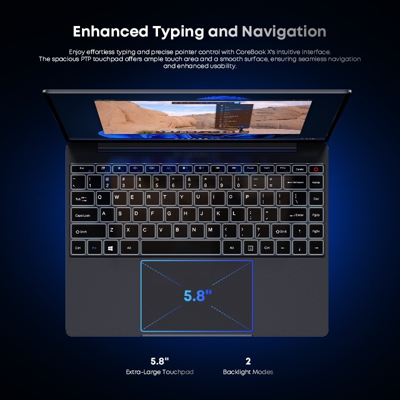 CHUWI CoreBook X 14.1″ i5 Laptop, 12th Gen i5-12450H, 16GB RAM 512GB SSD, Win 11