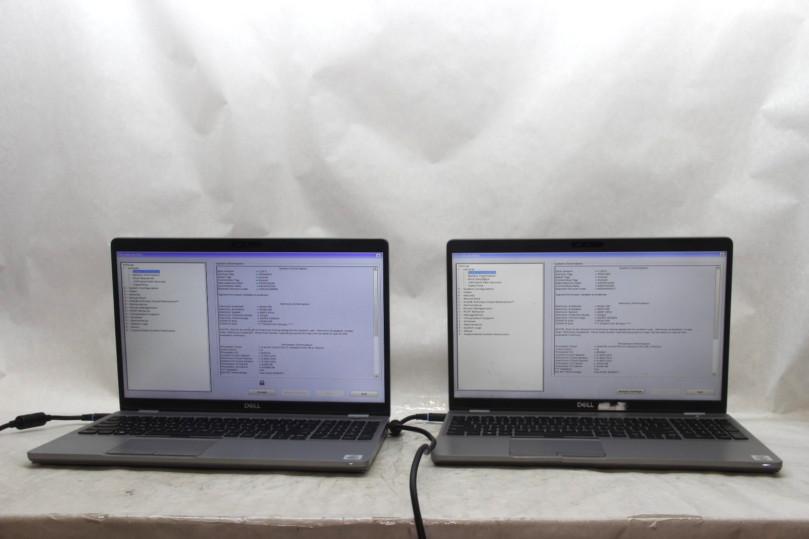 Lot of 2 Dell Latitude 5511 15.6″ Laptops i5 & i7 8 GB RAM NO SSDS AS-IS