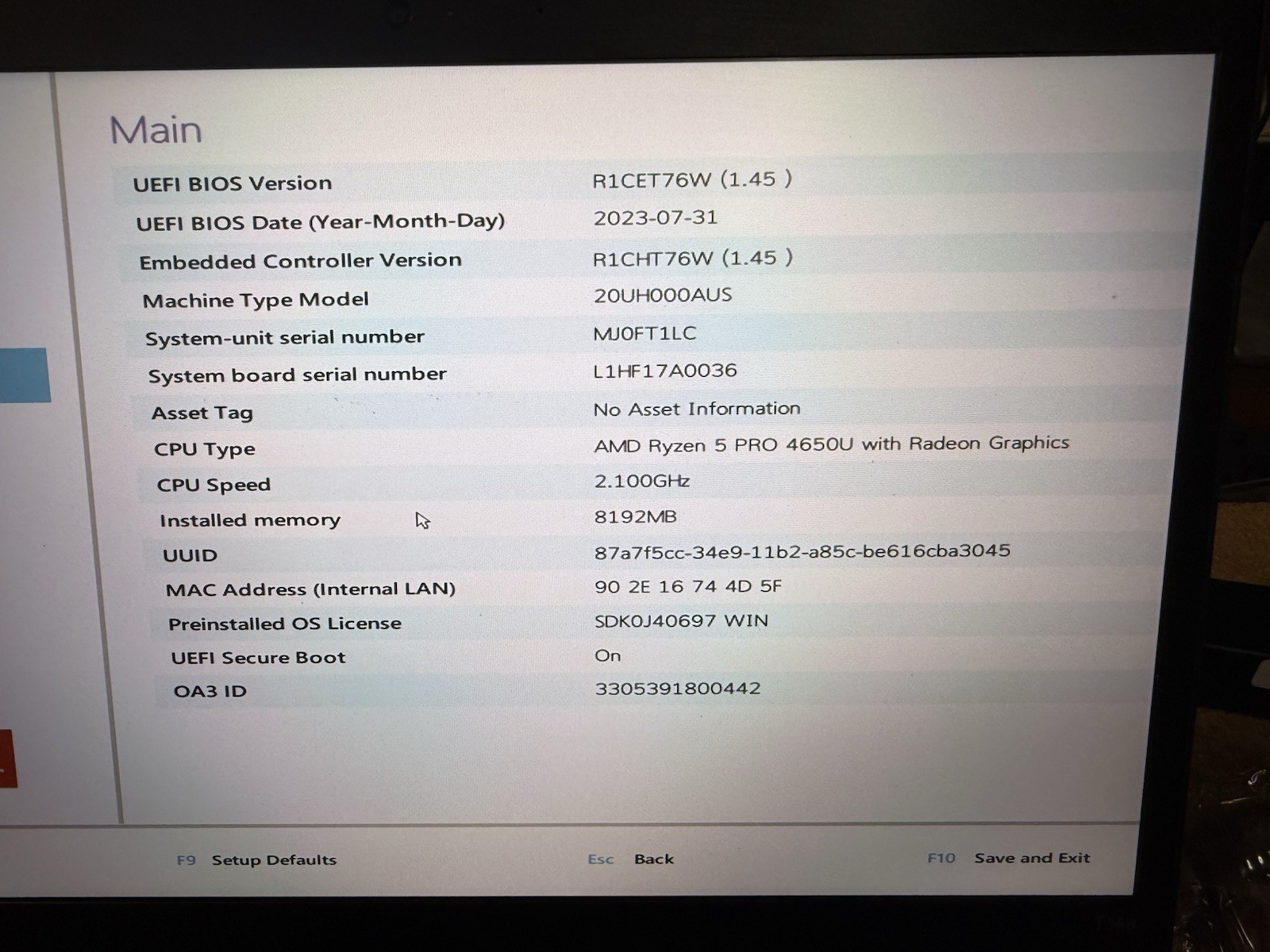 Lenovo ThinkPad T14s Gen 1 w/ AMD Ryzen 5 Pro 4650U 2.1 GHz 8GB RAM No OS/AC/SSD