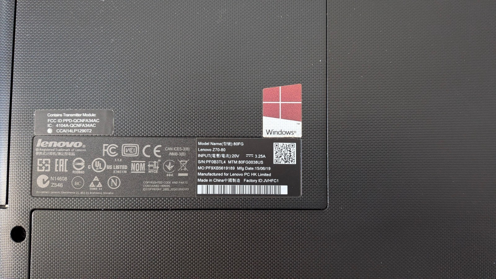 17.3” Lenovo Laptop Z70-80 – i7-5500U 2.40Ghz 8GB RAM – 1 TB SSHD – “as is”