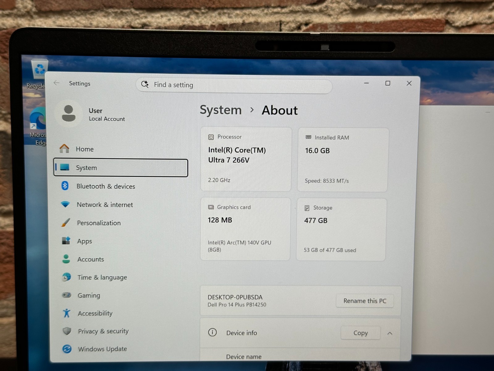 Dell Pro 14 Plus PB14250 5G Ultra 7 266V 16GB RAM 512GB SSD – Very Good