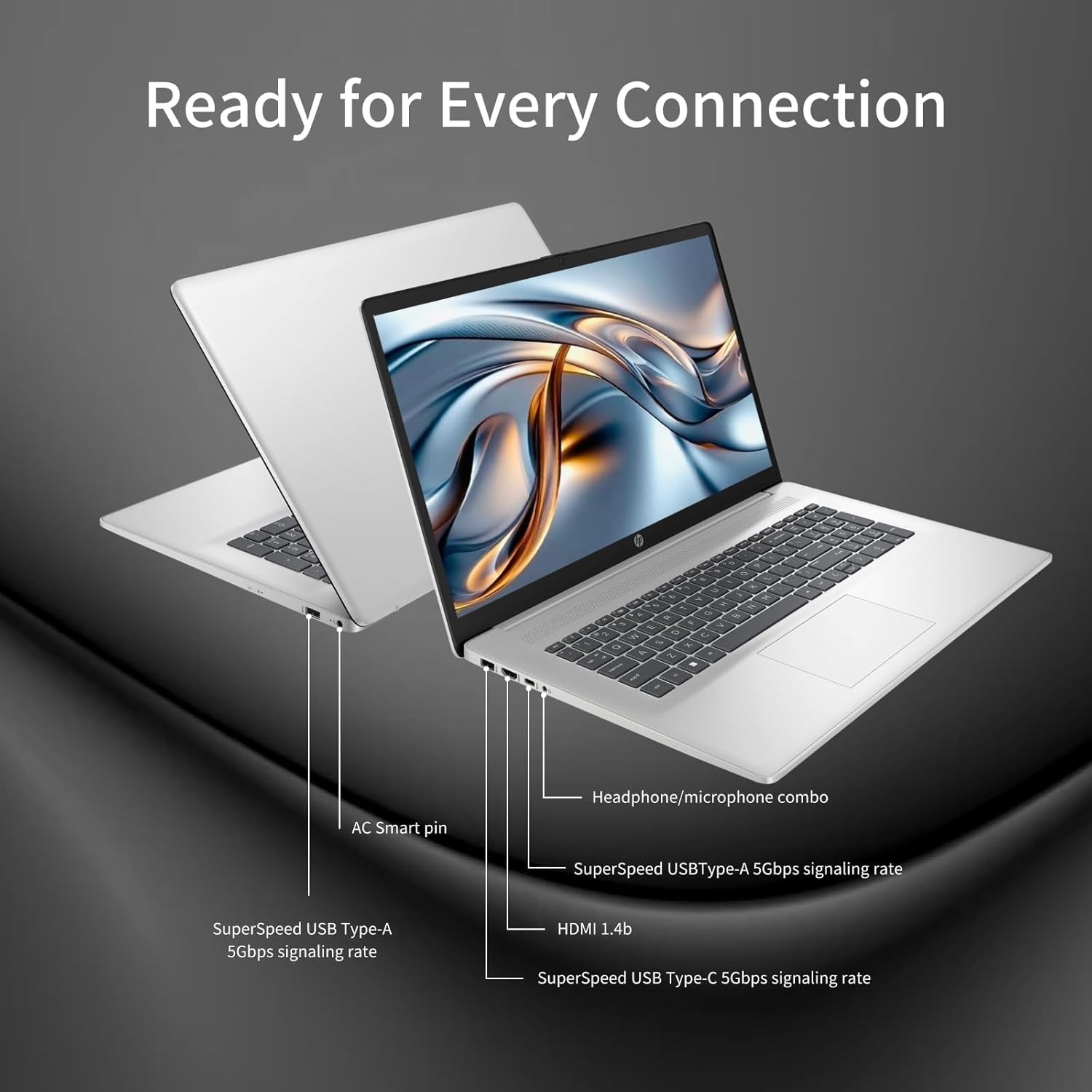 HP 17.3″ Touchscreen Laptop, AMD Ryzen 5 7530U, Up to 64GB RAM 2TB SSD