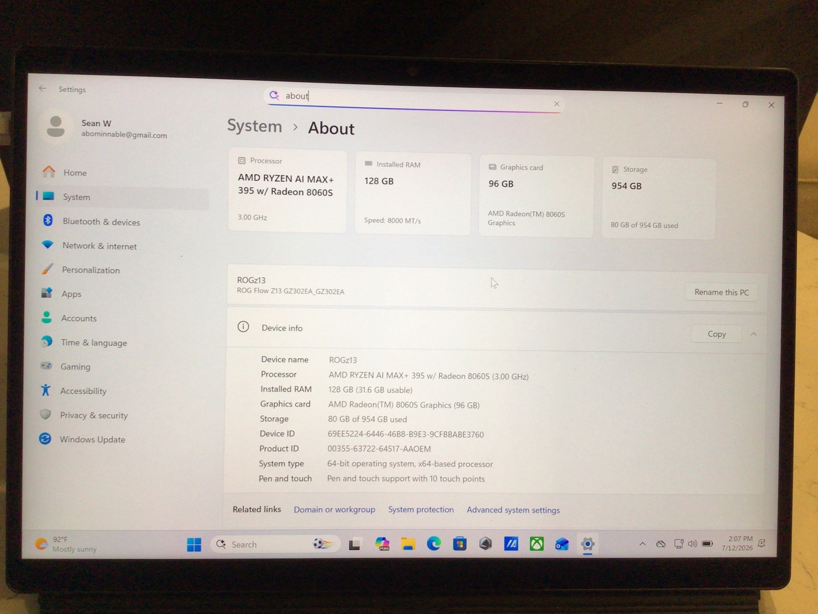 ASUS – ROG Flow Z13 13.4″ 180Hz 128gb RAM 2TB SSD AMD Ryzen AI Max+395