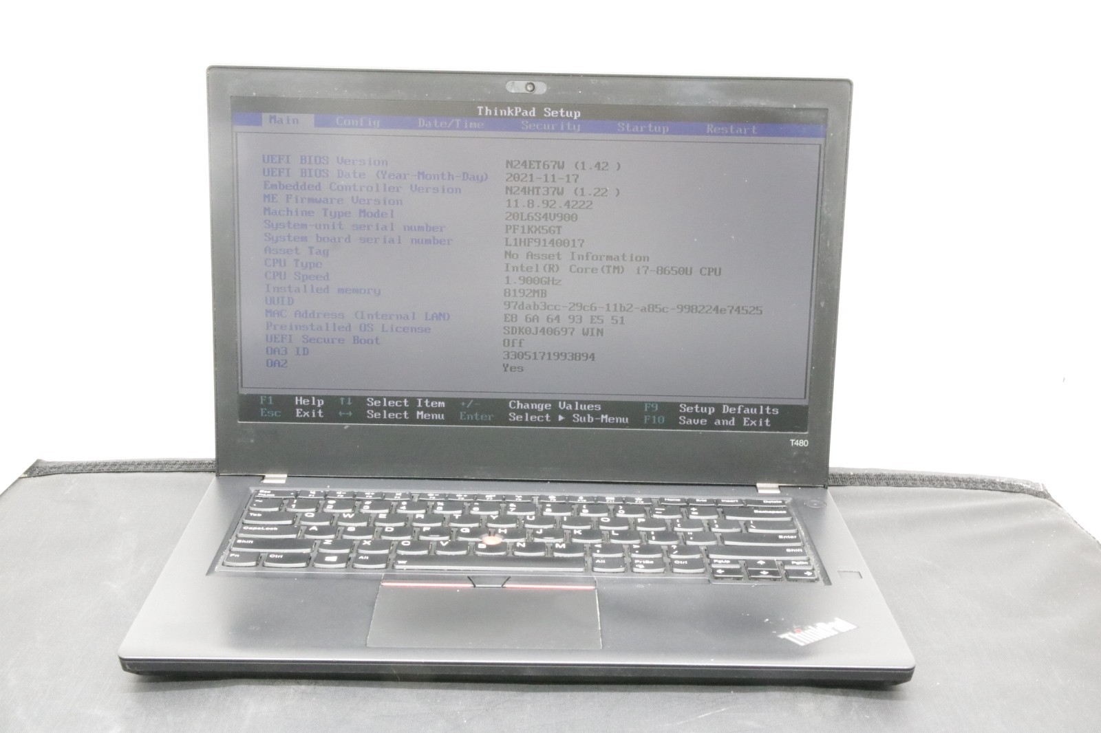 Lenovo ThinkPad T480 – i7-8650U – 8GB, No SSD/Windows, No 2nd Battery – Lot of 2