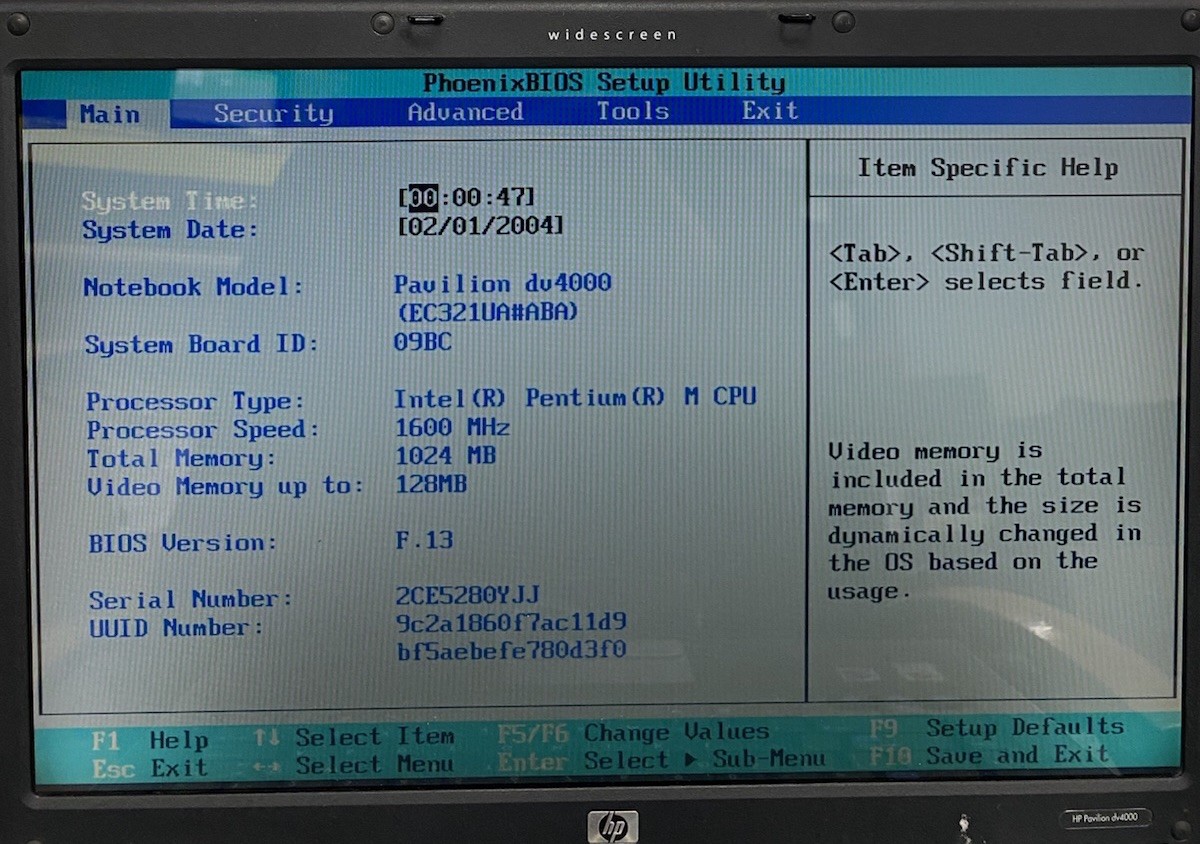 HP Pavilion DV4000 Intel Centrino SEE DESCRIPTION