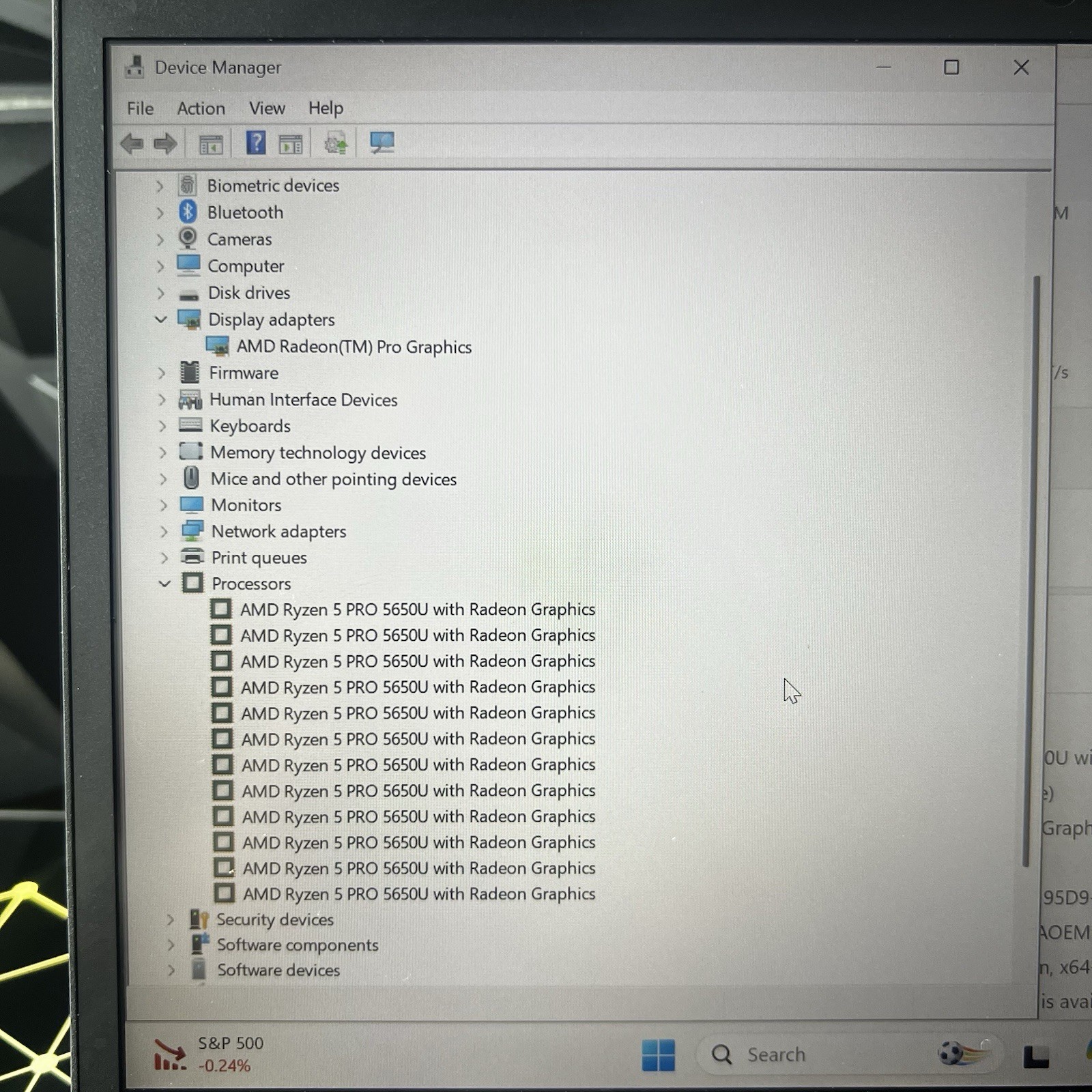 Lenovo ThinkPad P14s Gen 2 14″ Ryzen 5 PRO 5650U 24GB RAM 256GB SSD 4GB Graphics