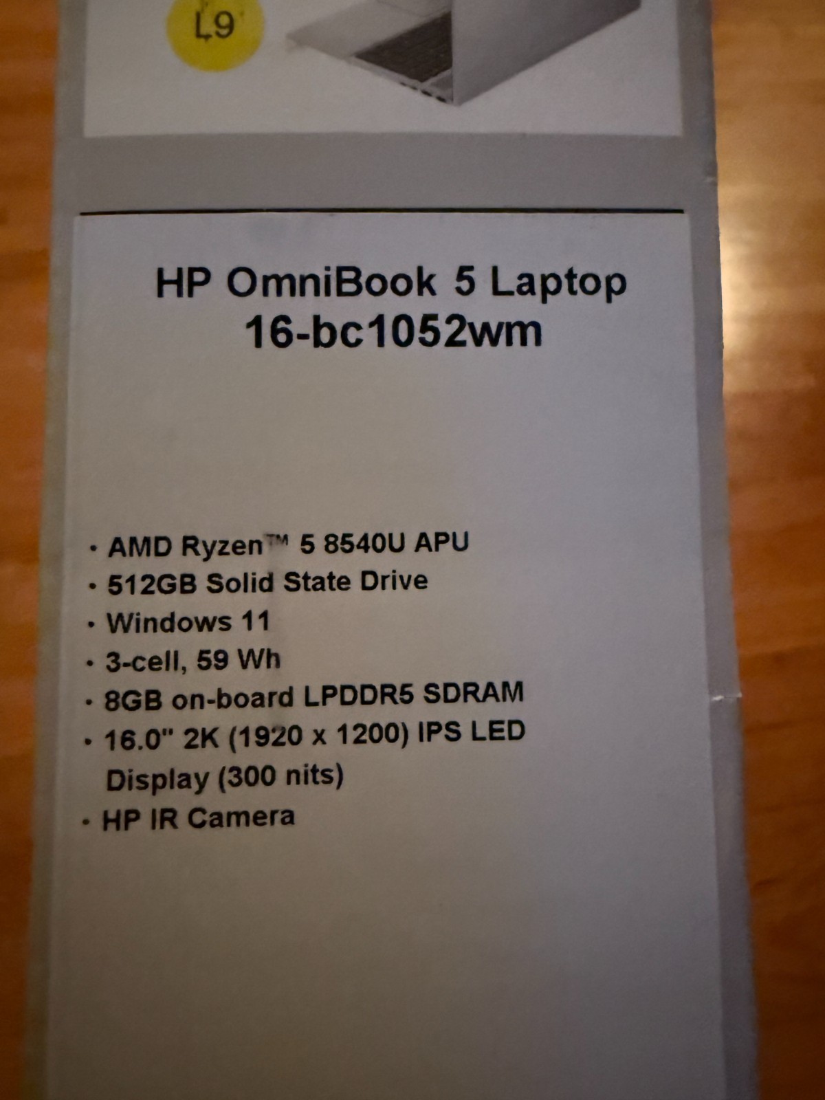 HP Omnibook 5 16-BC1052WM 16″ Ryzen 5 8540U 3.2GHz 8GB RAM 512GB SSD
