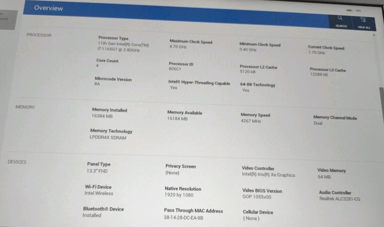 Dell Latitude 7320 13.3 FHD W/ i7-1165G7, 16GB, 256GB, Touch Laptop