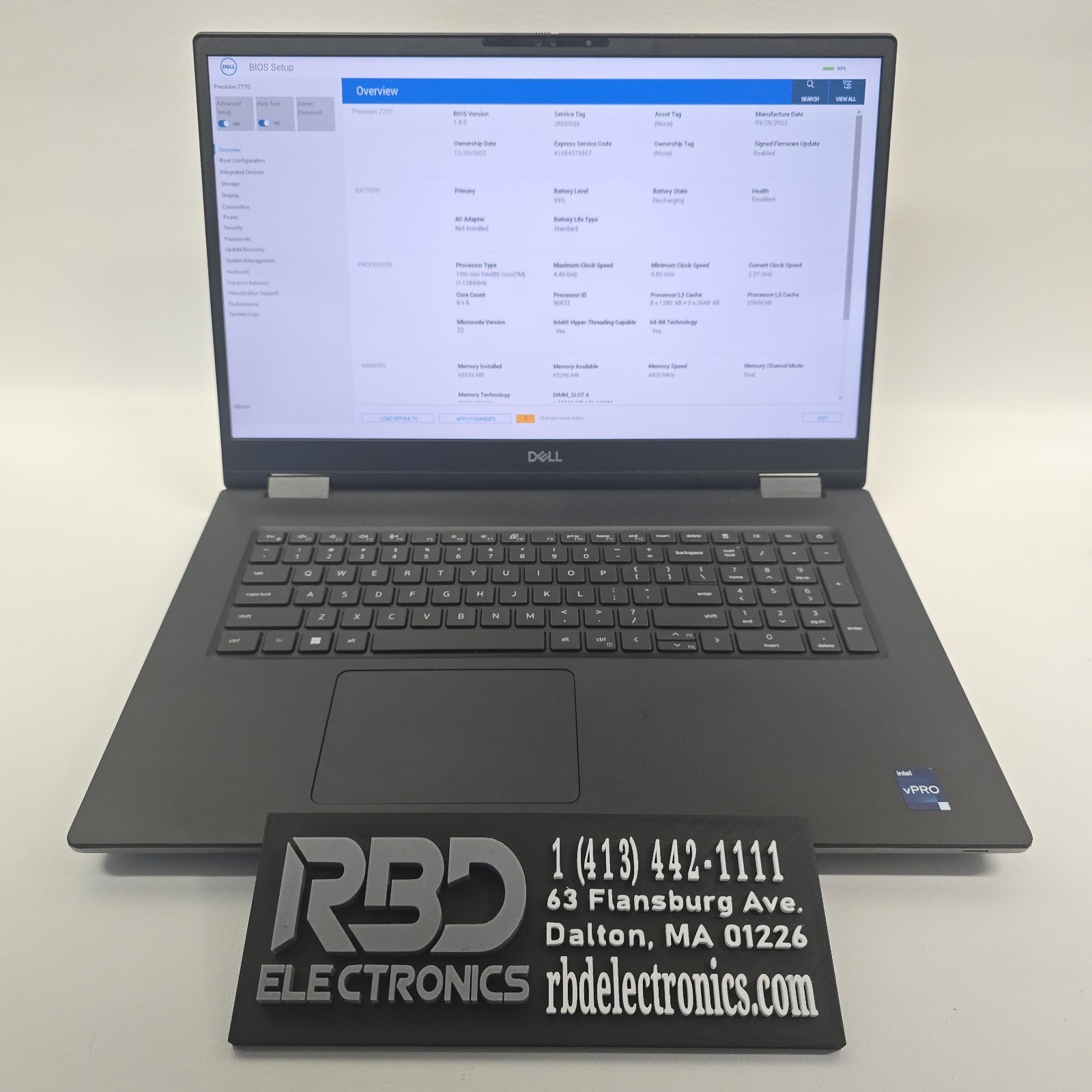 Dell Precision 7770 FHD I7-12850HX 64GB 1TB RTX A4500 16GB NO OS/AC