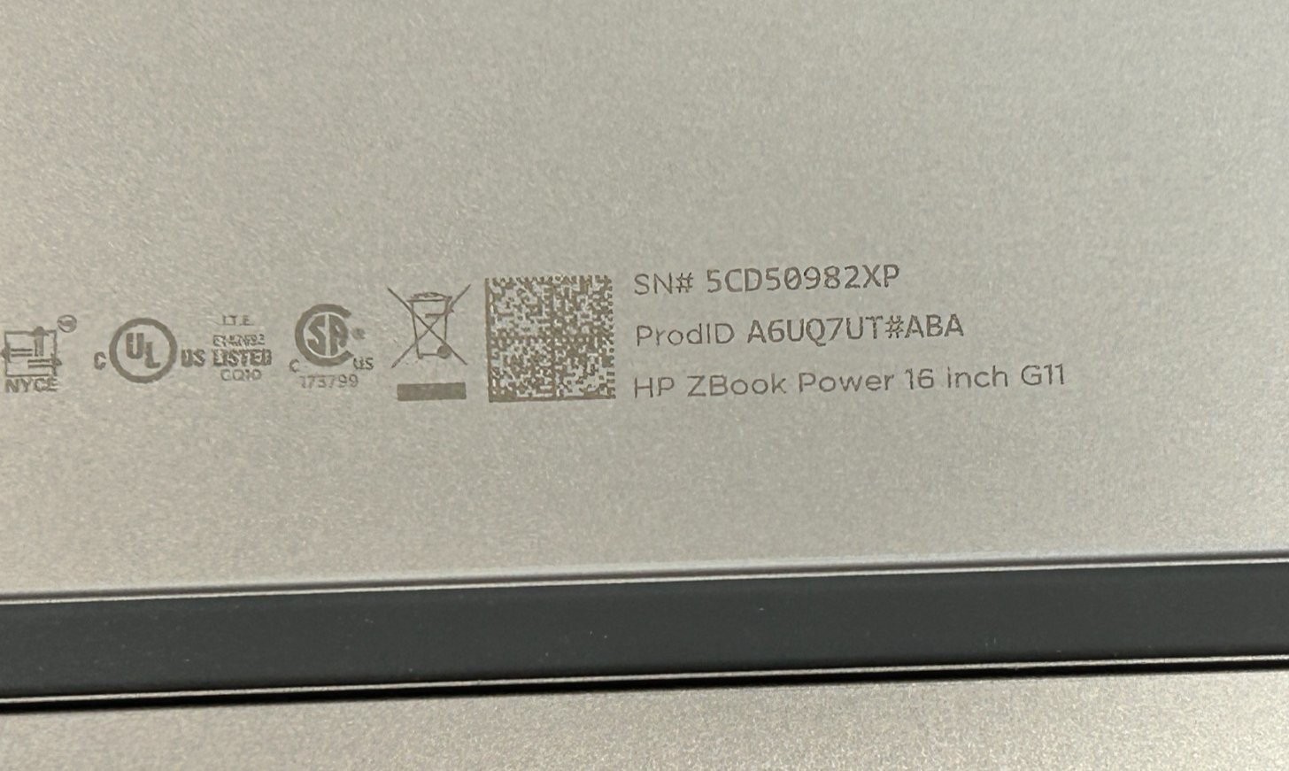 HP ZBook Power 16 G11 i7 32GB 1TB RTX1000 Ada HP Wty thru 5/31/26 – AS IS (READ)