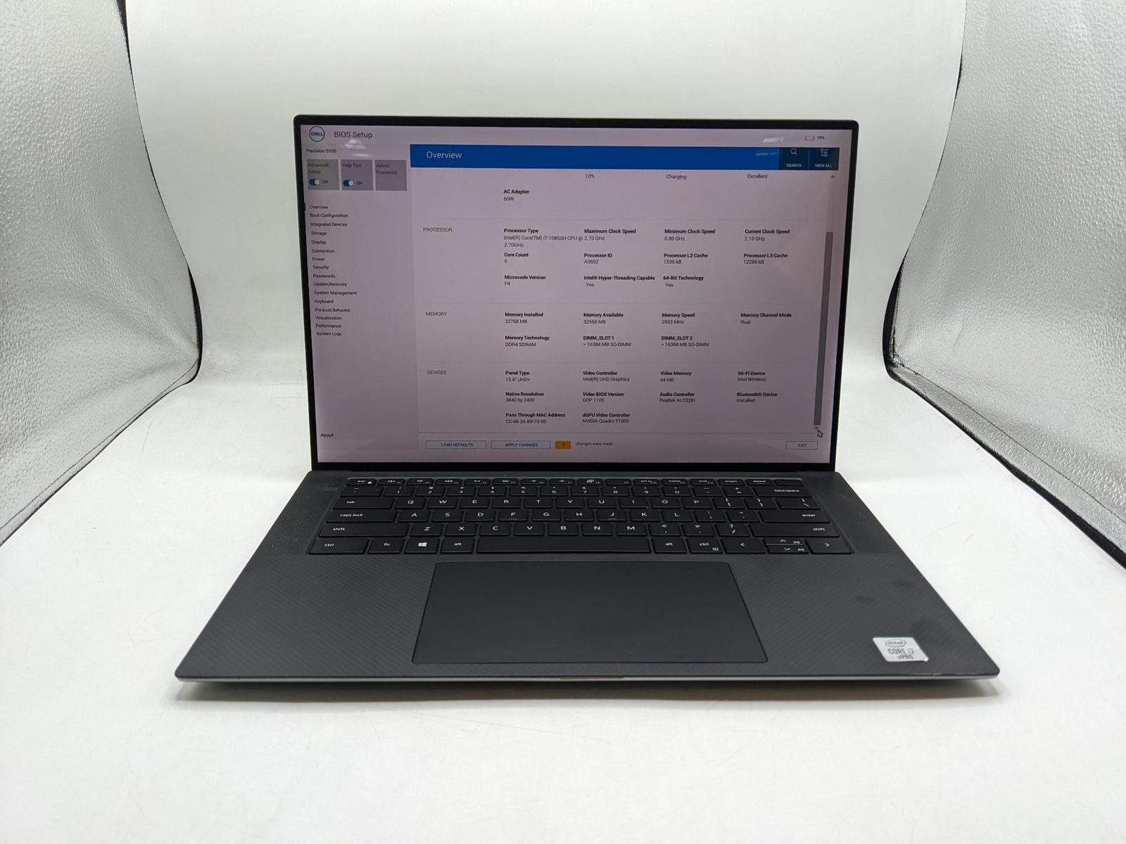 DELL PRECISION 5550 15″ i7 2.7GHz 32GB RAM 1TB SSD *GRADE D*