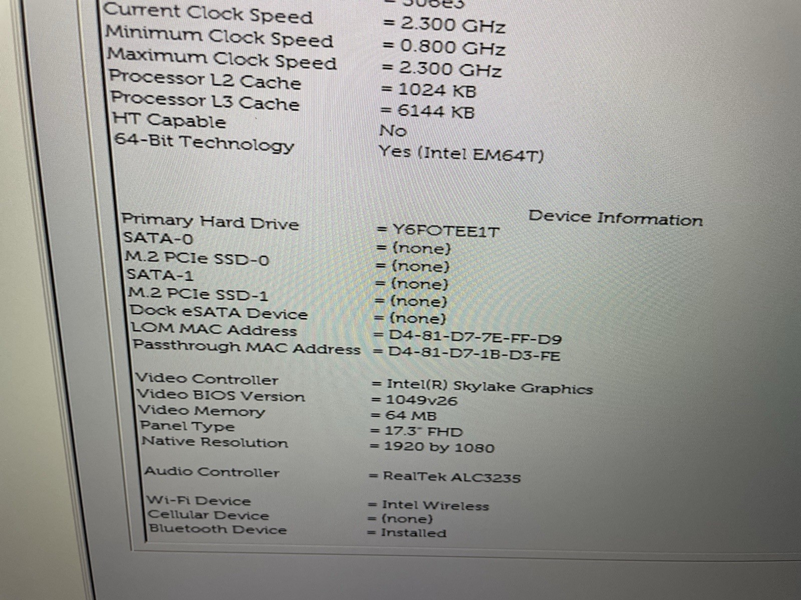 Dell Precision 7510 15.6 Inch 256GB, Intel Core i5 6th Gen., 16GB)
