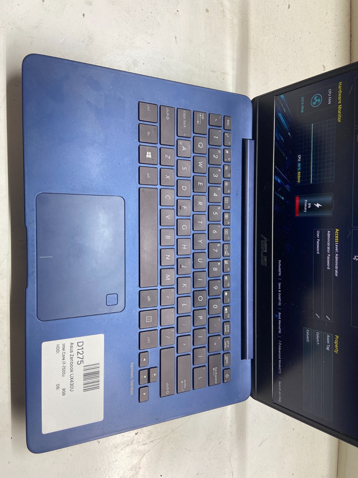 Asus Zenbook UX430U Intel Core i7-7500u 2.7GHz 8GB 256GB SSD WINDOWS 11