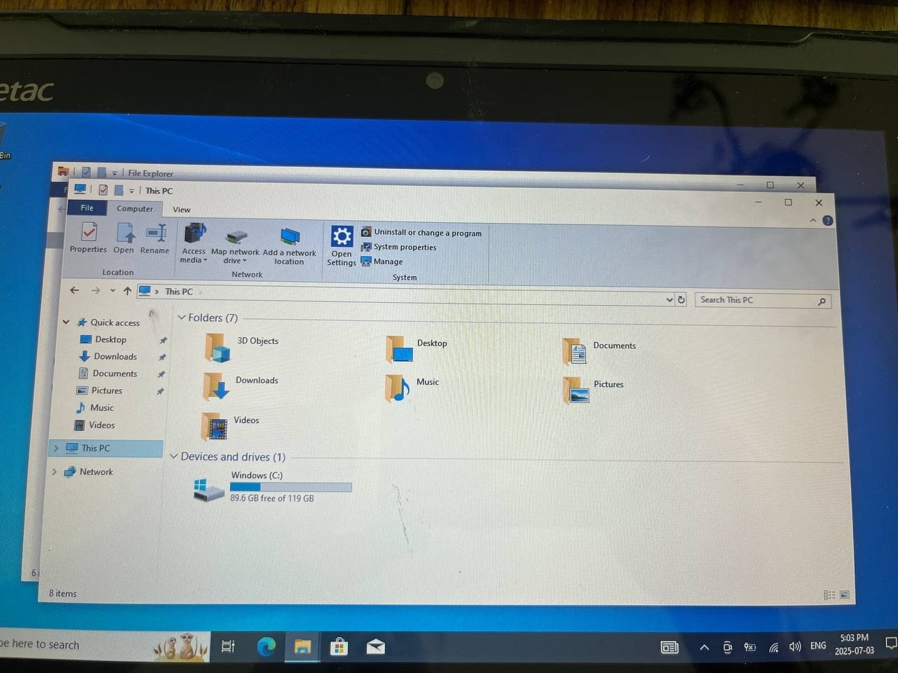 Getac F110 Rugged Tablet Computer i5-4300U 4GB 120GB WiFi WIN10